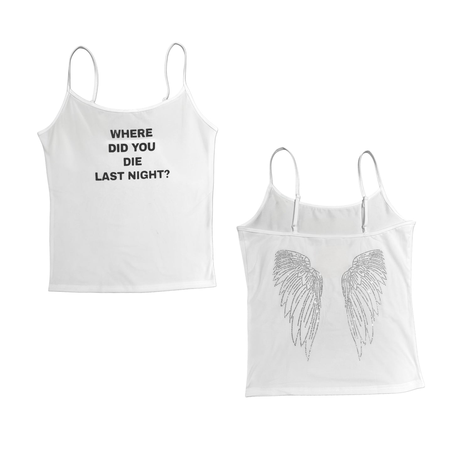 Rinestone Angel Wings Tank Top