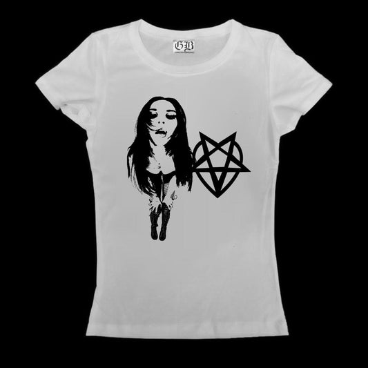 ♡ Pentagram Heart Girl Baby Tee ♡