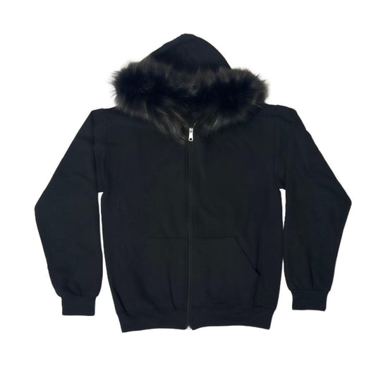 Fur Zip Up Hoodie